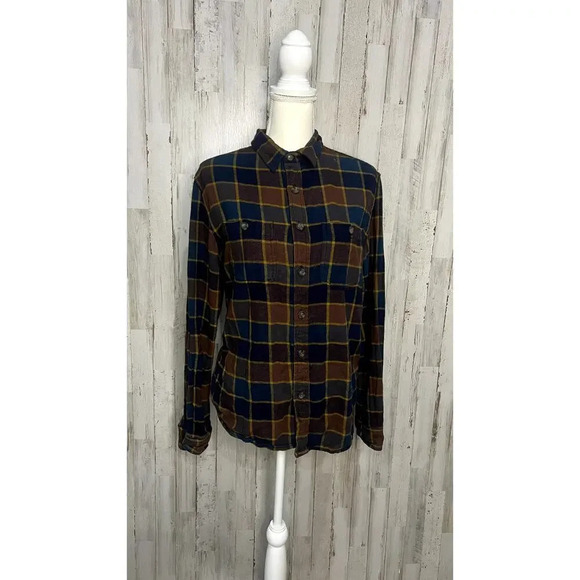 Denim & Flower Men's Large Plaid Flannel Button-Up Shirt Multicolor Long Sleeve - Picture 1 of 6
